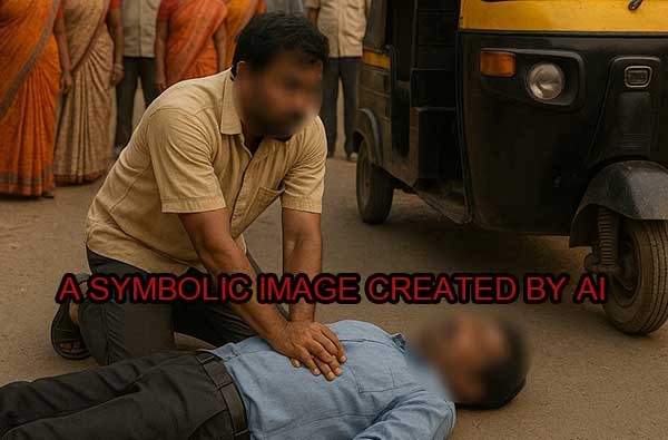While driving, he suddenly had an allergic stroke and went blind and unconscious... An auto driver returning from a temple saved the life of a journalist!, What happened on Pisadevi Road...