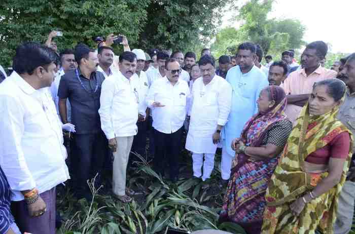 मंत्री अतुल सावे शेतकऱ्यांच्या बांधावर; त्वरित पंचनामे करण्याचे प्रशासनाला निर्देश