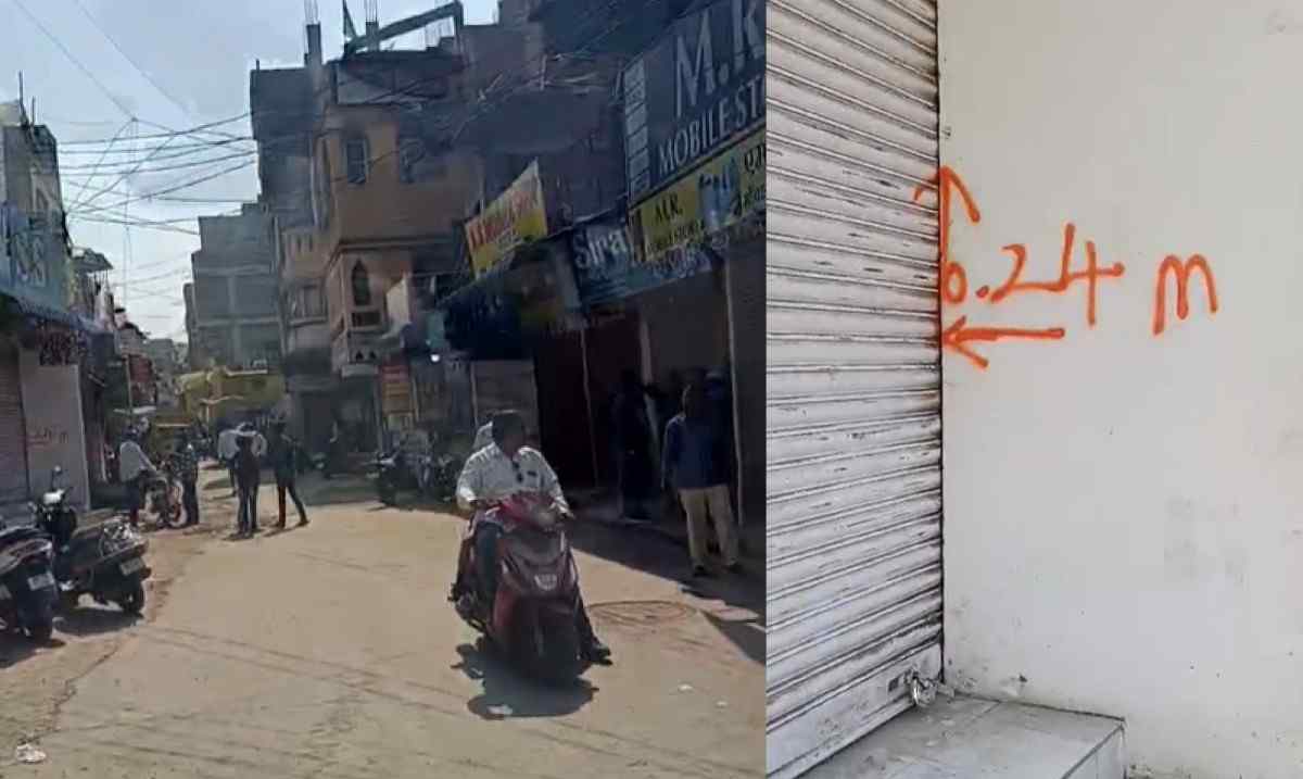 पैठण गेटजवळील अतिक्रमणांची पाडापाडी मुख्यमंत्र्यांच्या दौऱ्यामुळे मंगळवारवर गेली!, १२५ मालमत्तांवर मार्किंग