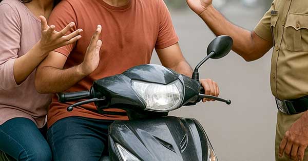 राँग साइड आलेल्या जोडप्याचा पोलिसावर हल्ला!; शिवीगाळ करत महिलेने लगावला ‘फटका’!!, मील कॉर्नर चौकात काय घडलं...