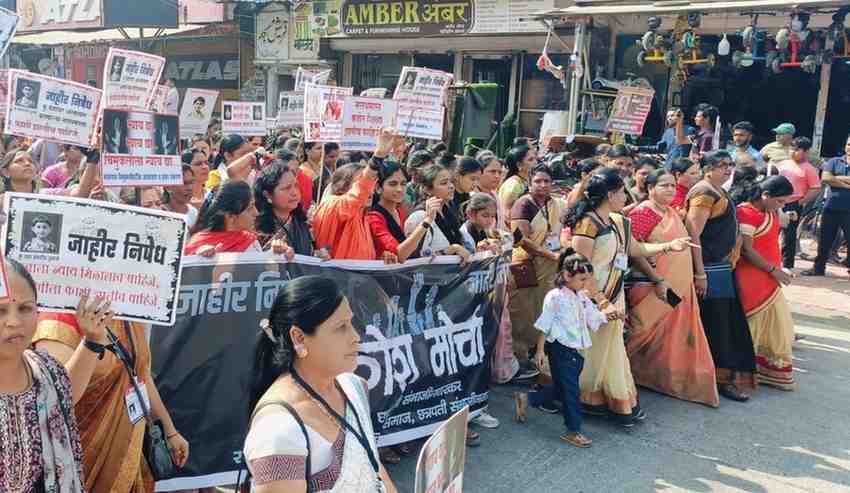 आता मेणबत्त्या नाही, बलात्काऱ्याला पेटवा, छत्रपती संभाजीनगरमध्ये जनतेचा आक्रोश, क्रांतीचौकातून निघाला भव्य मोर्चा