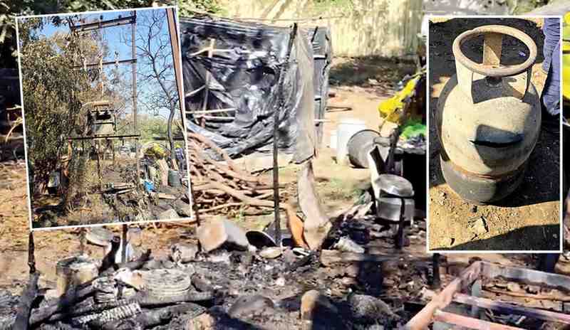 रांजणगाव शेणपुंजीजवळ शॉर्टसर्किटने आग, पाल ठोकून राहणाऱ्या नागरिकांचे संसारसहित्य खाक