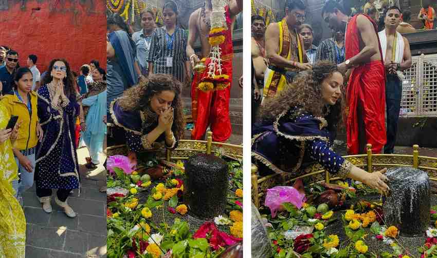 कंगणा राणावतने घेतले घृष्णेश्वराचे दर्शन, पहा १०  छायाचित्रांतून तिचा ‘घृष्णेश्वर योग’
