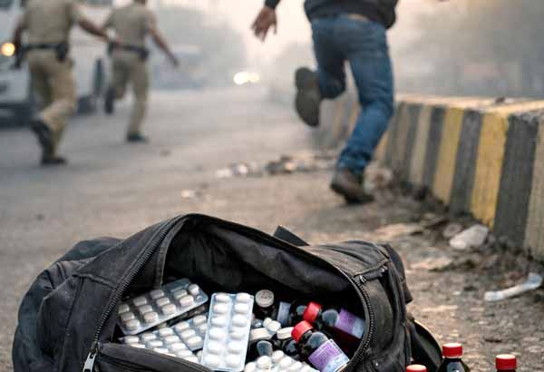 ट्रॅव्हल्समधून ड्रग्ज तस्कर उतरला, पोलिसांना पाहून बॅग फेकून पळाला... नगरनाक्यावर भल्या पहाटे घडला थरार