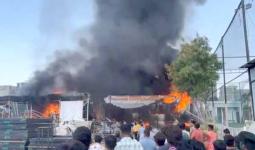 चिकलठाण्याच्या हिनानगरमध्ये गोदामाला भीषण आग, मंडप डेकोरेशनचे लाखो रुपयांचे साहित्य खाक, आकाशात धुराचे लोट