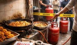 घरगुती गॅस वापरल्यास आता हॉटेलचालकांवर थेट गुन्हे दाखल!; बु‌ढीलाईनमध्ये मोठी कारवाई, वडे-भजे तळत असतानाच धडके पथक...